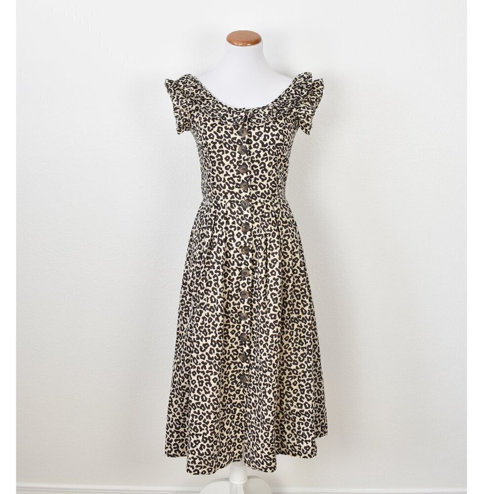 Sea New York Lottie Leopard Midi Dress - 0 - Picture 1 of 11